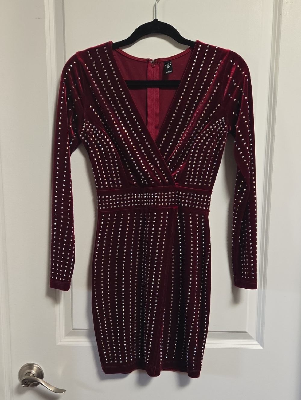Windsor Red Velvet Studded Dress